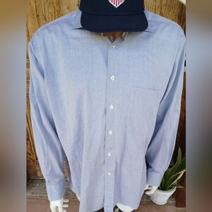 Hugo Boss Blue Casual Button Down Shirt FORMAL Luxury Long Sleeved Top Mens